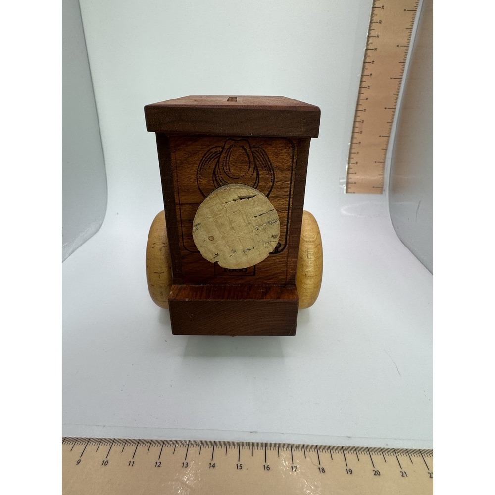 Campbell's "Harvest of Good Foods"  1988 Wooden tractor Coin Bank Corked - Picture 4 of 5
